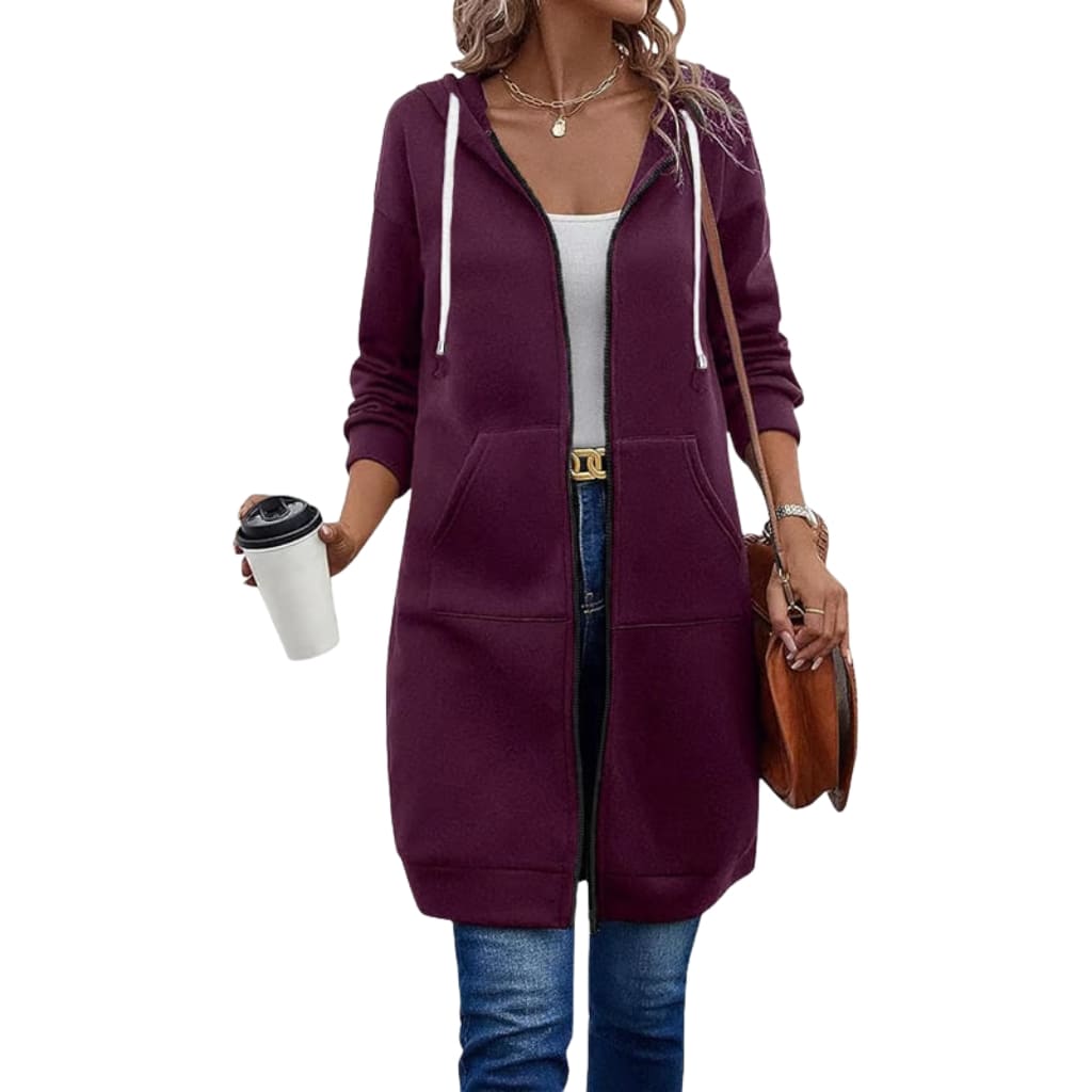Women’s Casual Long Zip Up Hoodie