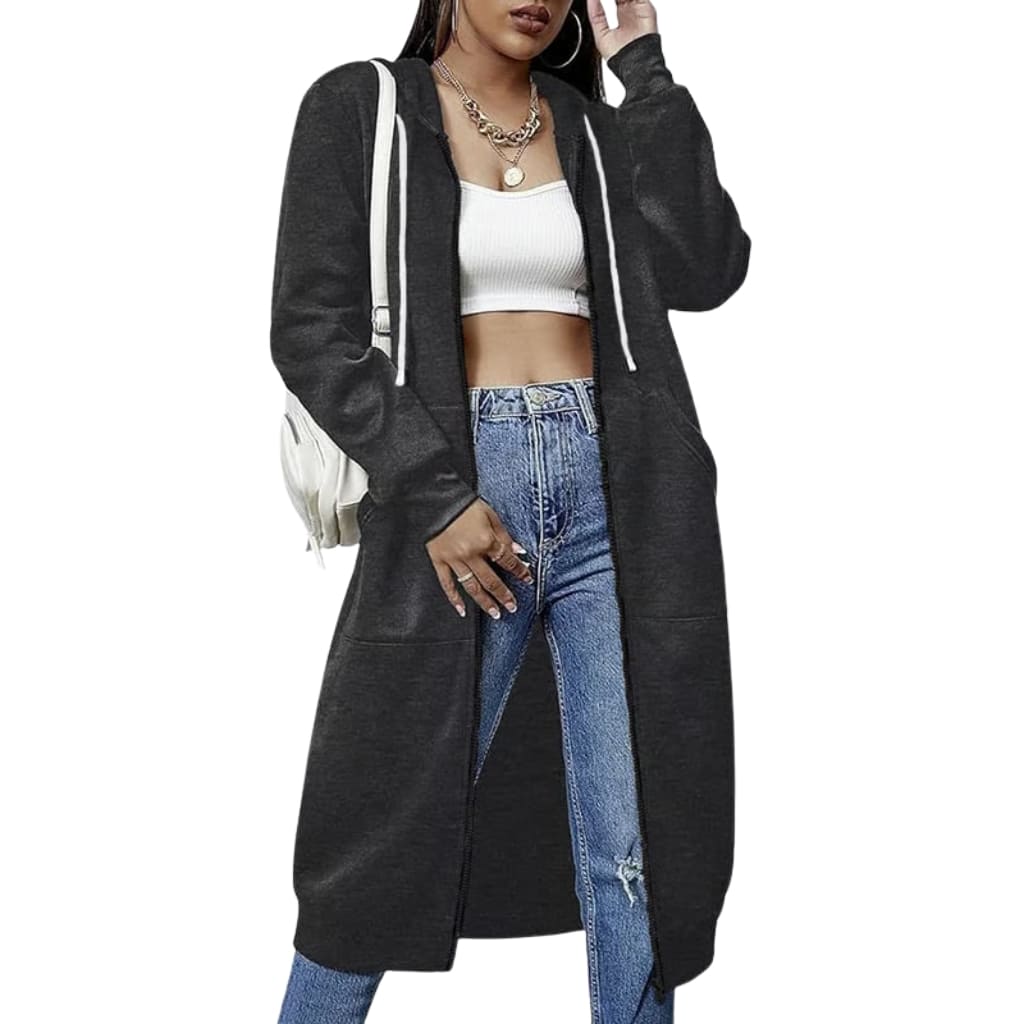 Women’s Casual Long Zip Up Hoodie