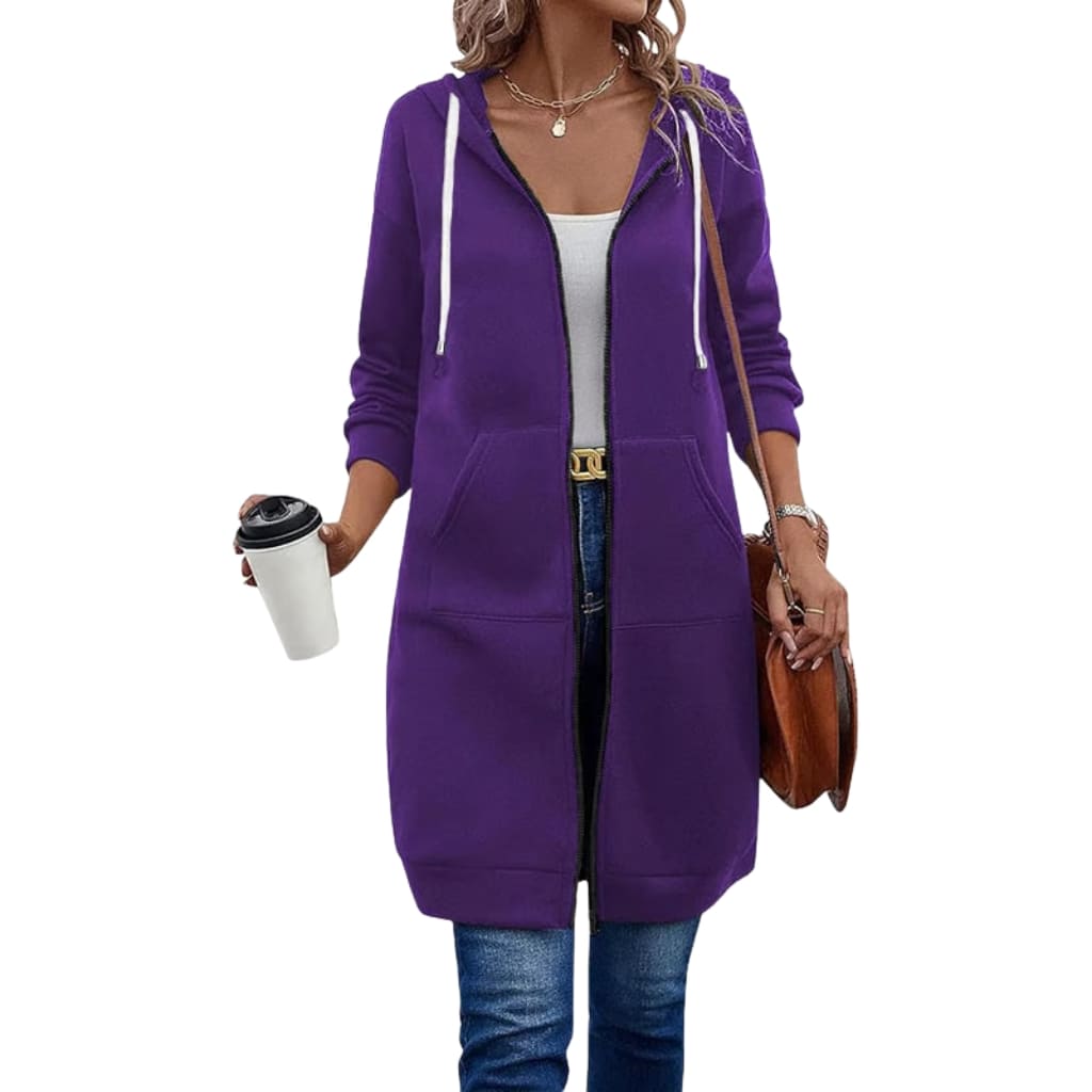 Women’s Casual Long Zip Up Hoodie